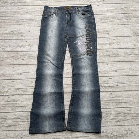 Southpole Denim - Y2K Southpole Jeans Women's 5 Blue Medium Wash Bootcut Embellished Streetwear